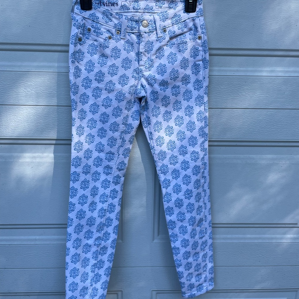 Vineyard Vines White Printed Skinny Jeans 00